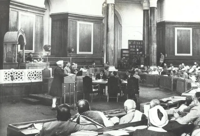 Jawaharlal Nehru addressing the Indian Constituent Assembly in 1946